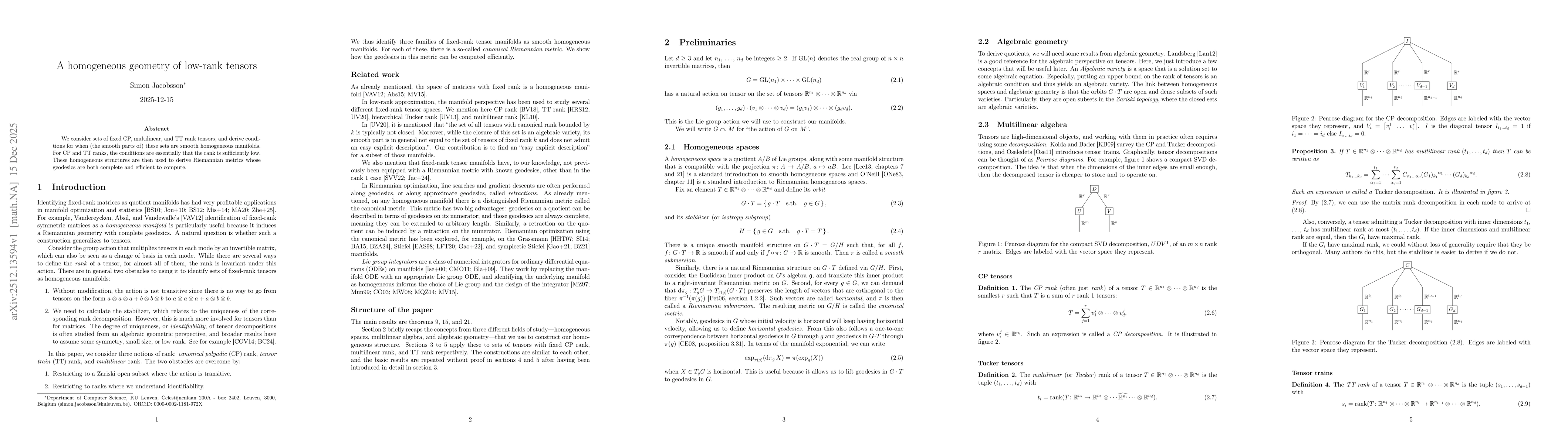 Thumbnail for A homogeneous geometry of low-rank tensors