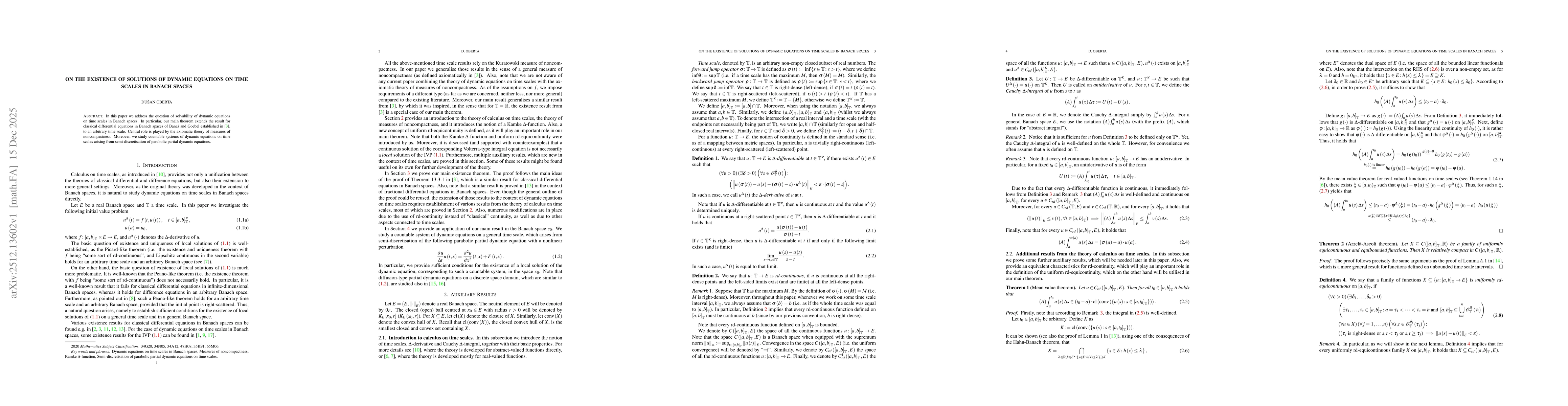 Thumbnail for On the existence of solutions of dynamic equations on time scales in Banach spaces