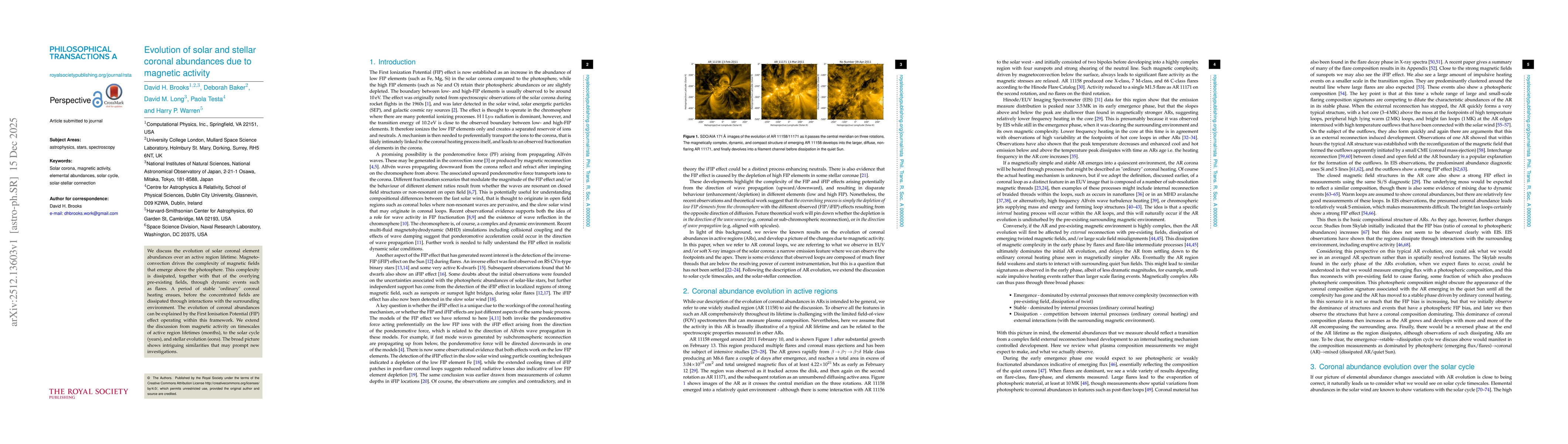 Thumbnail for Evolution of solar and stellar coronal abundances due to magnetic activity