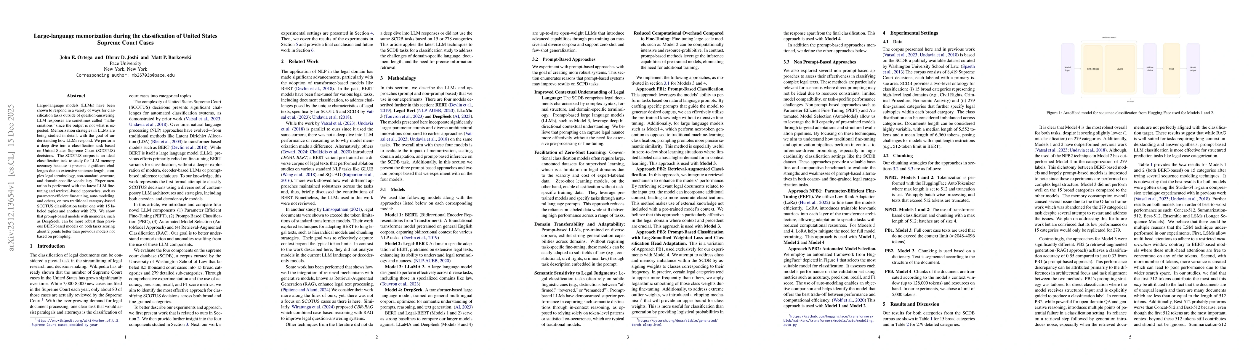 Thumbnail for Large-Language Memorization During the Classification of United States Supreme Court Cases