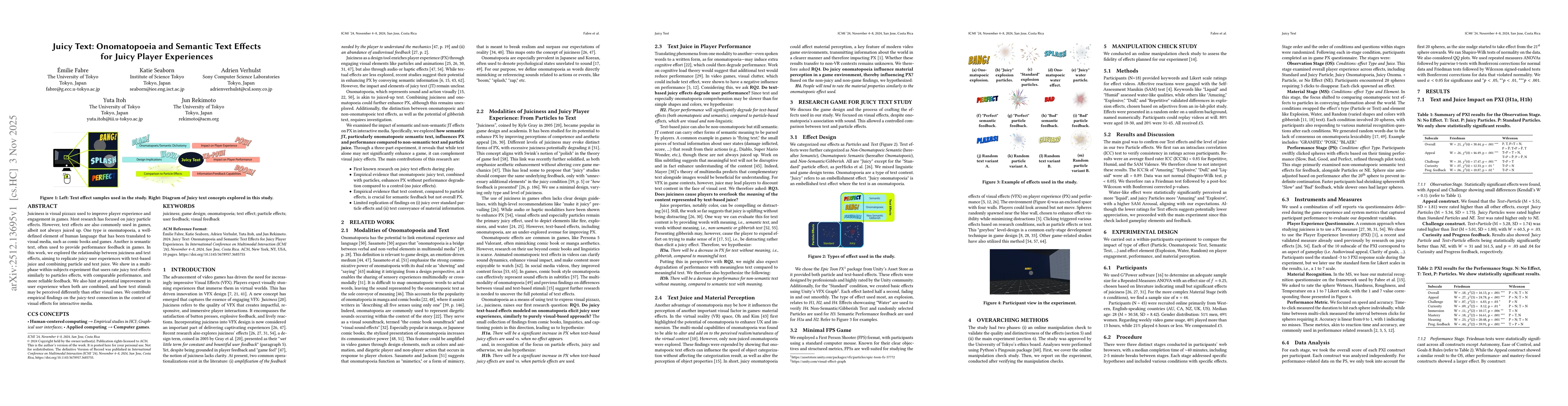 Thumbnail for Juicy Text: Onomatopoeia and Semantic Text Effects for Juicy Player Experiences
