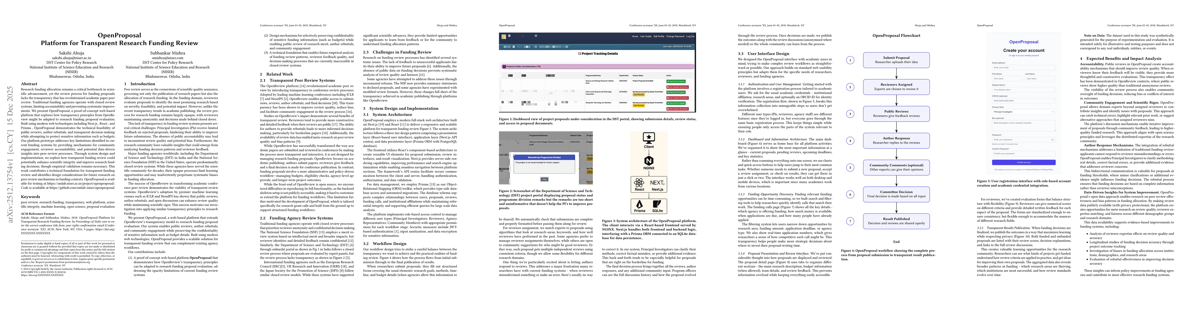 Thumbnail for OpenProposal Platform for Transparent Research Funding Review