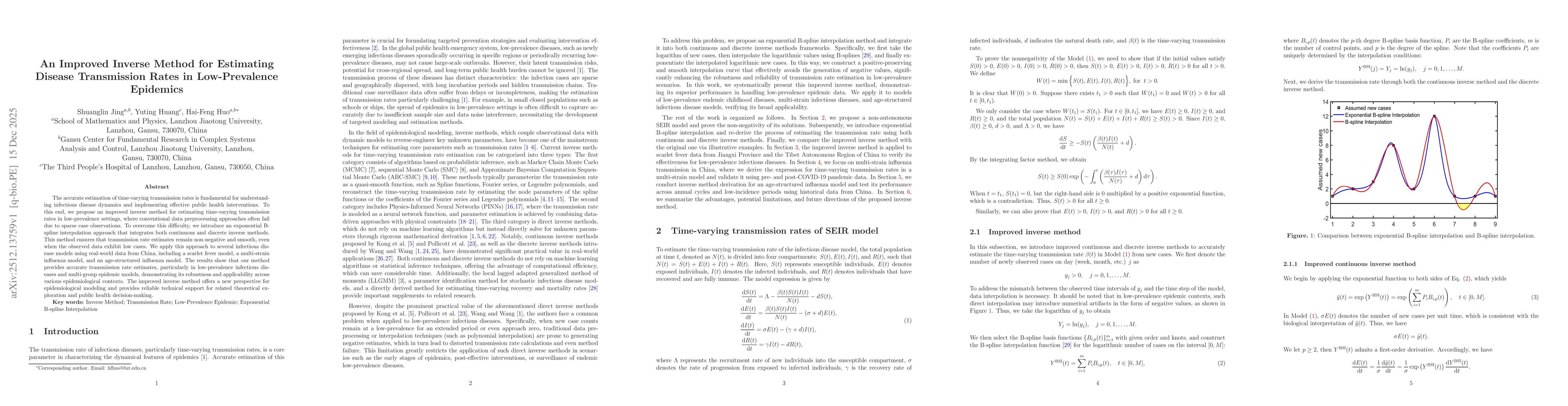 Thumbnail for An Improved Inverse Method for Estimating Disease Transmission Rates in Low-Prevalence Epidemics