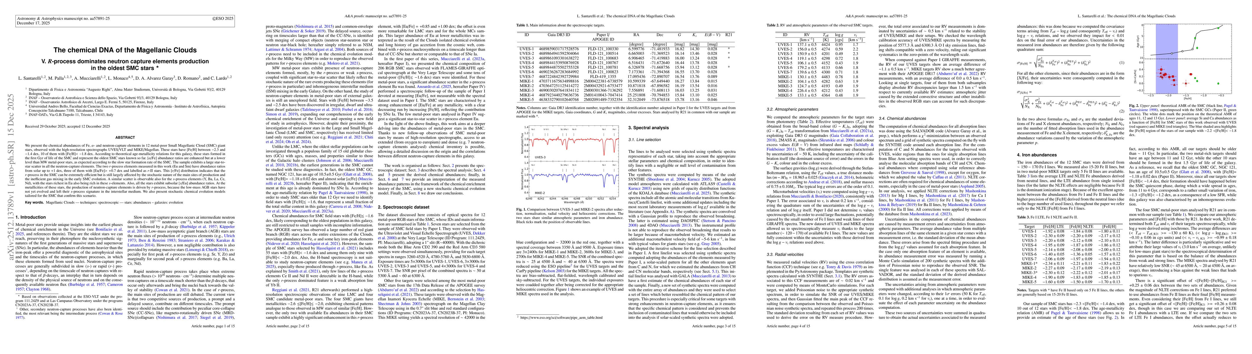Thumbnail for The chemical DNA of the Magellanic Clouds V. R-process dominates neutron capture elements production in the oldest SMC stars