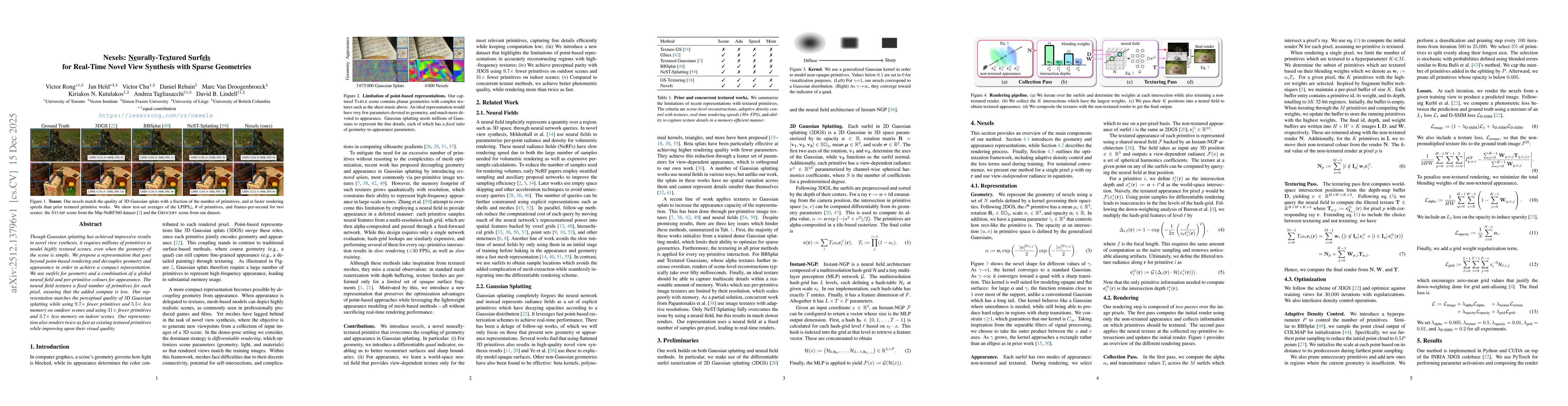 Thumbnail for Nexels: Neurally-Textured Surfels for Real-Time Novel View Synthesis with Sparse Geometries