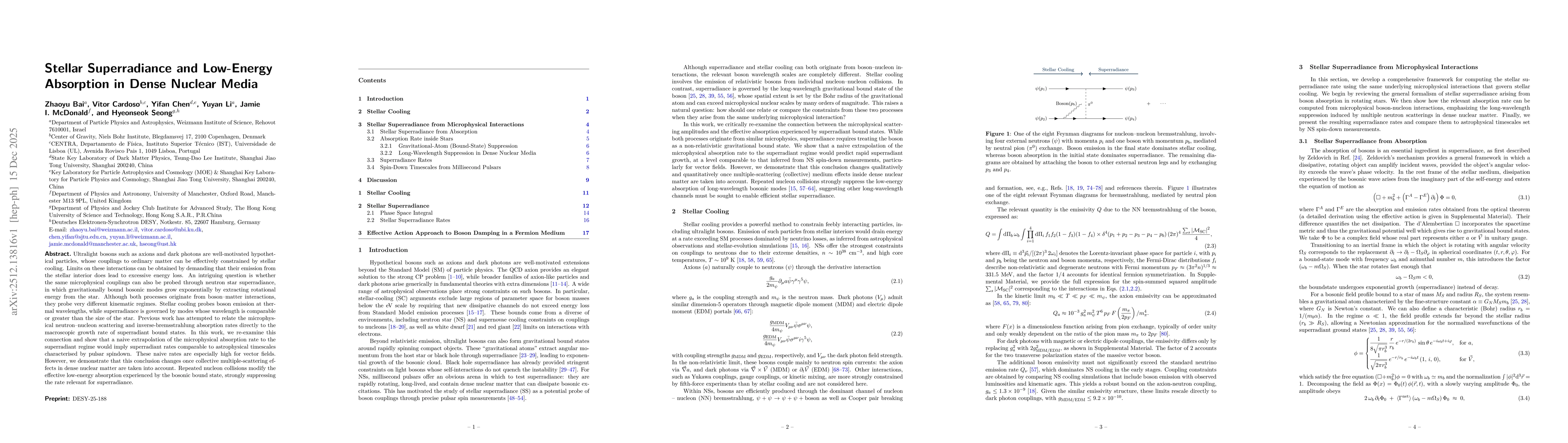 Thumbnail for Stellar Superradiance and Low-Energy Absorption in Dense Nuclear Media