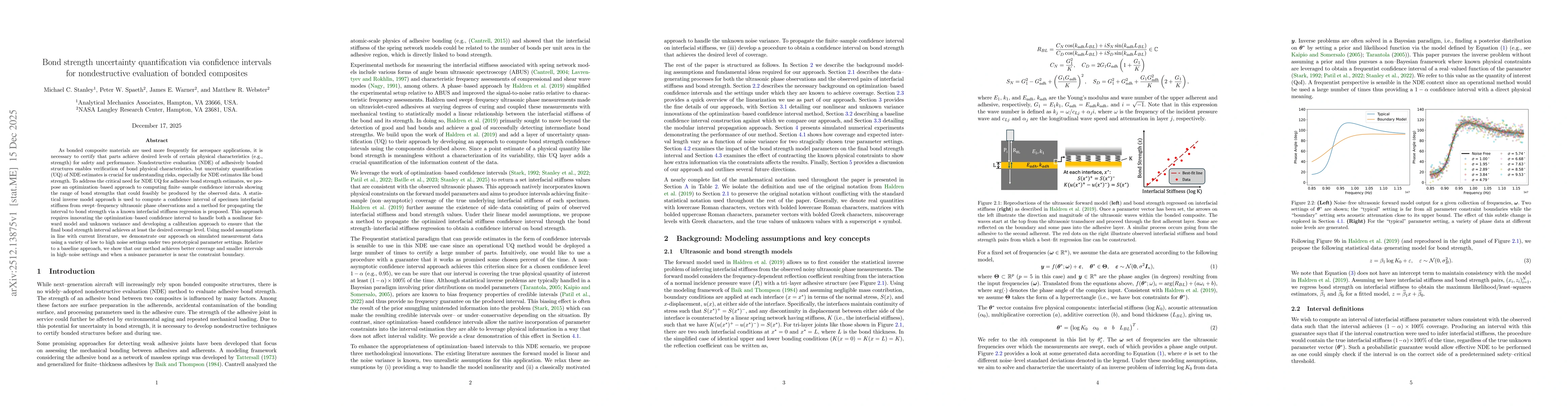 Thumbnail for Bond strength uncertainty quantification via confidence intervals for nondestructive evaluation of bonded composites