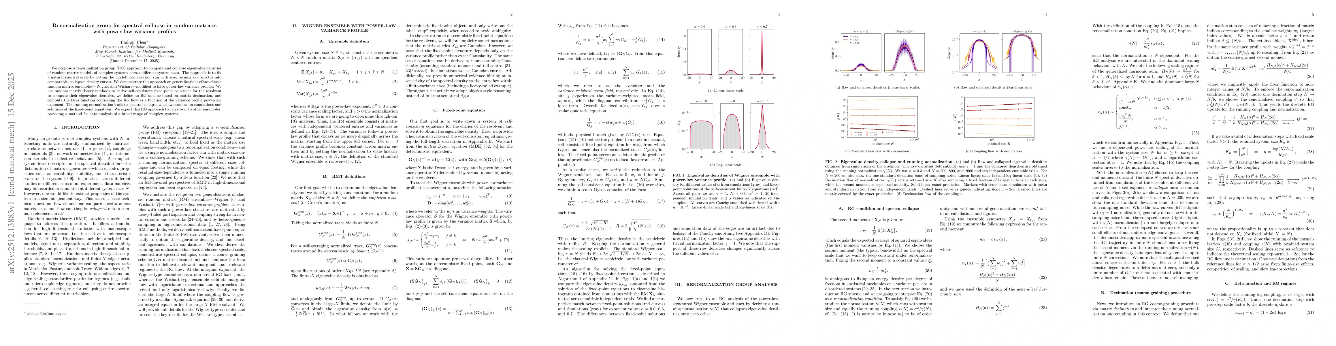 Thumbnail for Renormalization group for spectral collapse in random matrices with power-law variance profiles