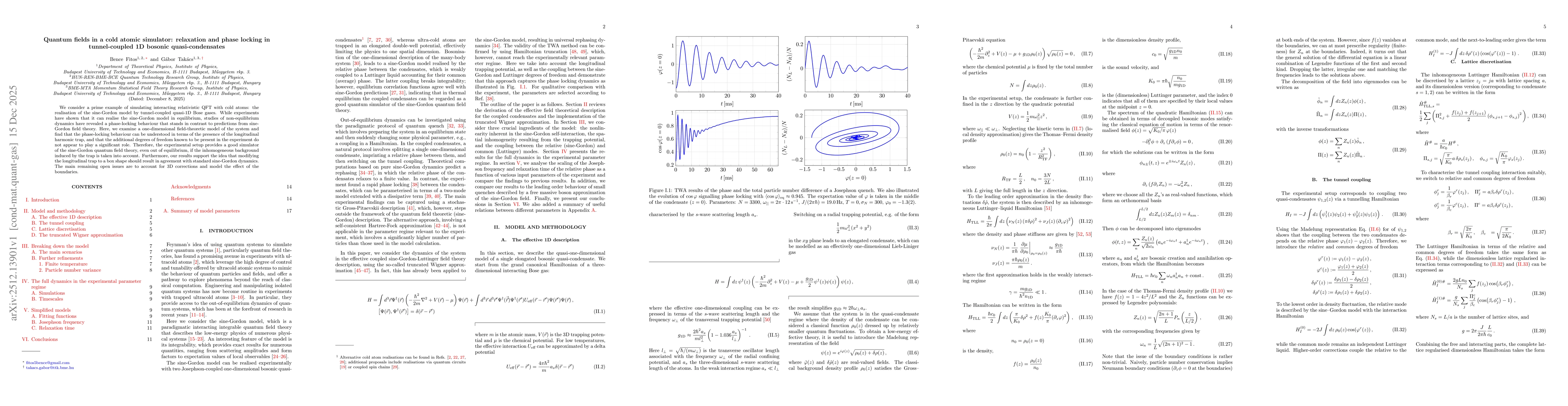 Thumbnail for Quantum fields in a cold atomic simulator: relaxation and phase locking in tunnel-coupled 1D bosonic quasi-condensates