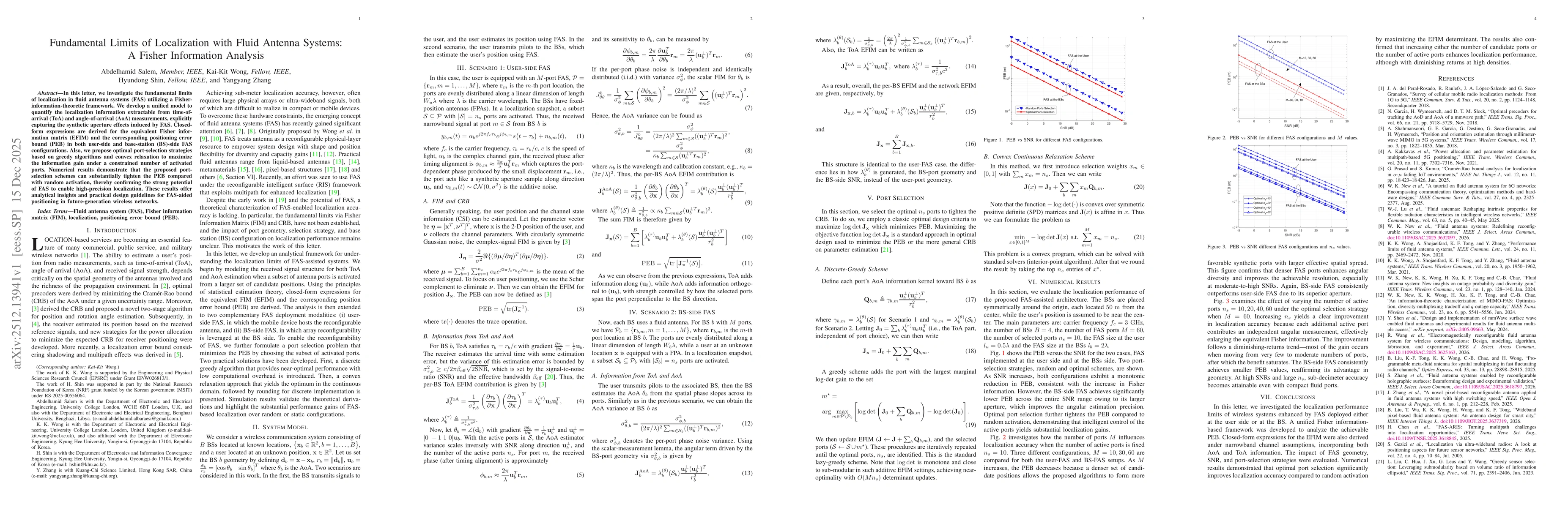 Thumbnail for Fundamental Limits of Localization with Fluid Antenna Systems: A Fisher Information Analysis