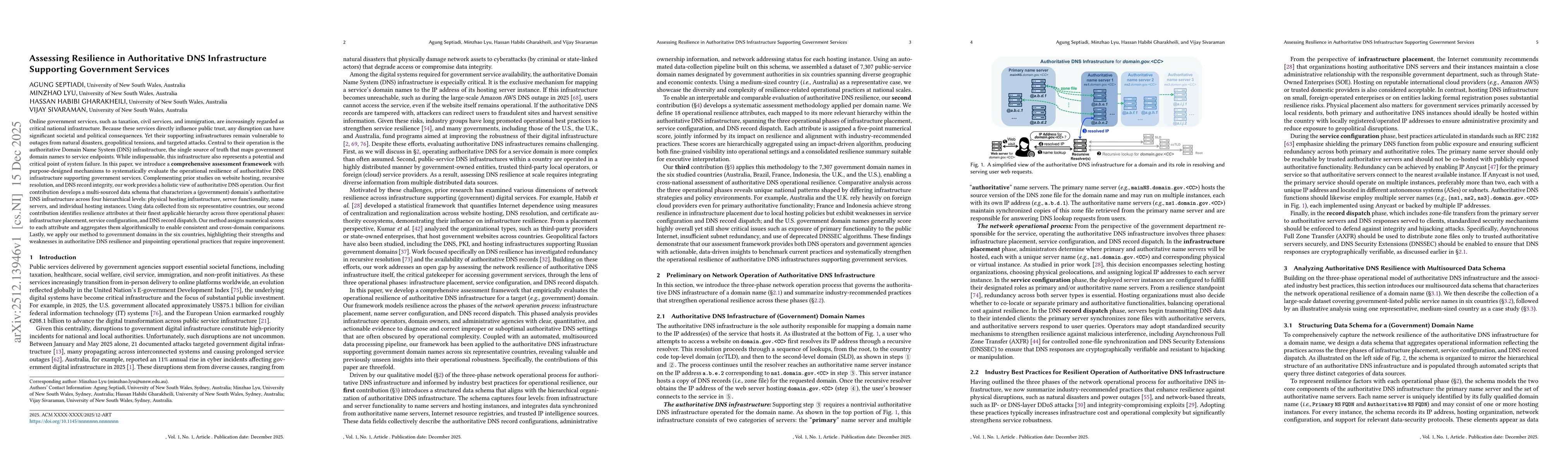Thumbnail for Assessing Resilience in Authoritative DNS Infrastructure Supporting Government Services
