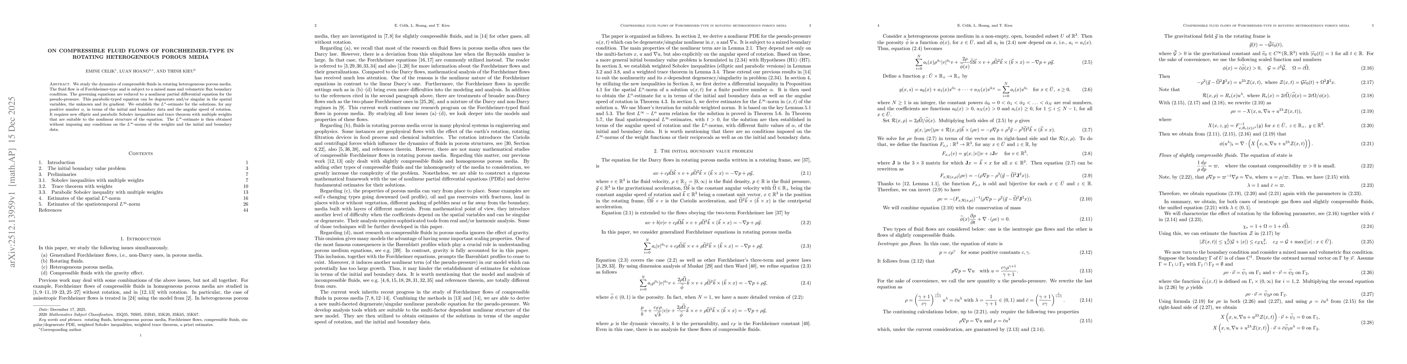 Thumbnail for On compressible fluid flows of Forchheimer-type in rotating heterogeneous porous media