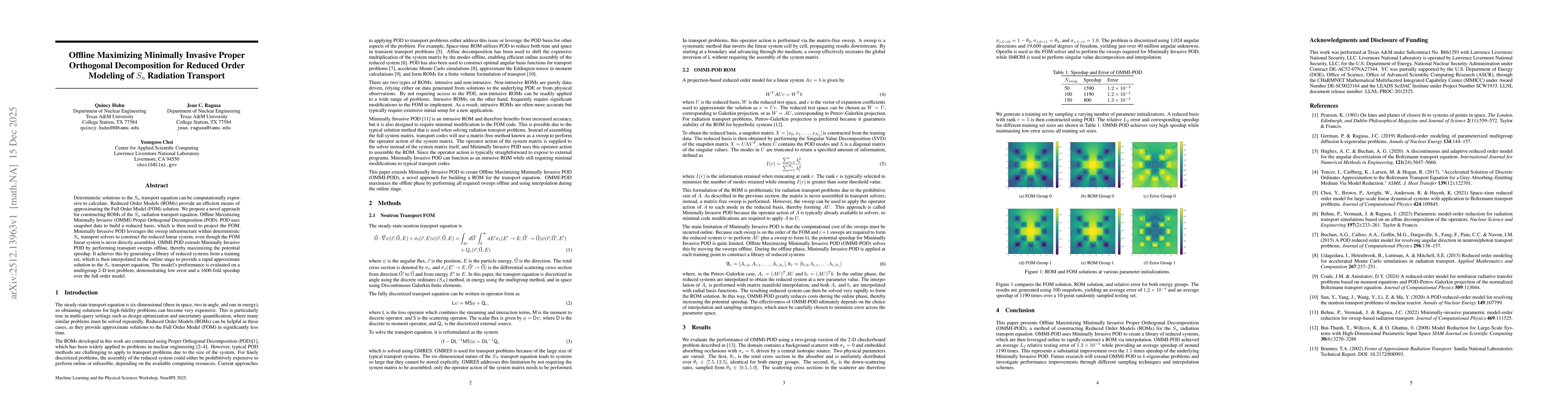 Thumbnail for Offline Maximizing Minimally Invasive Proper Orthogonal Decomposition for Reduced Order Modeling of $S_n$ Radiation Transport