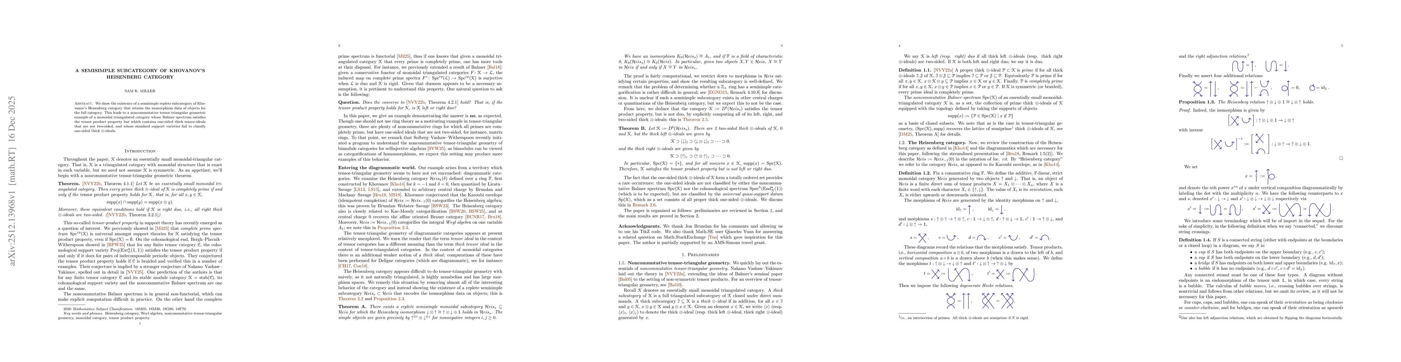 Thumbnail for A semisimple subcategory of Khovanov's Heisenberg category