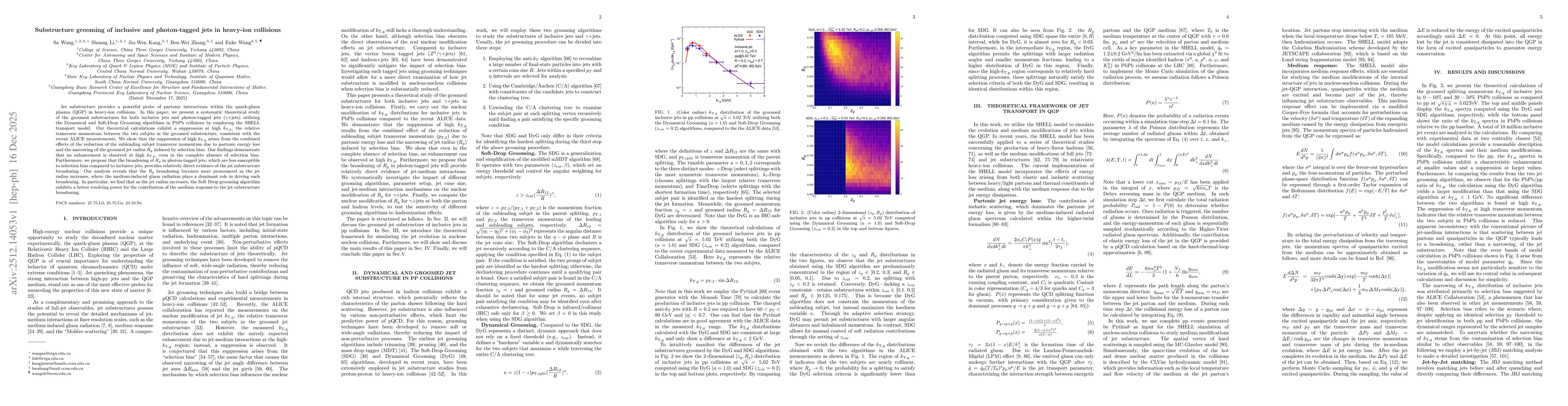 Thumbnail for Substructure grooming of inclusive and photon-tagged jets in heavy-ion collisions