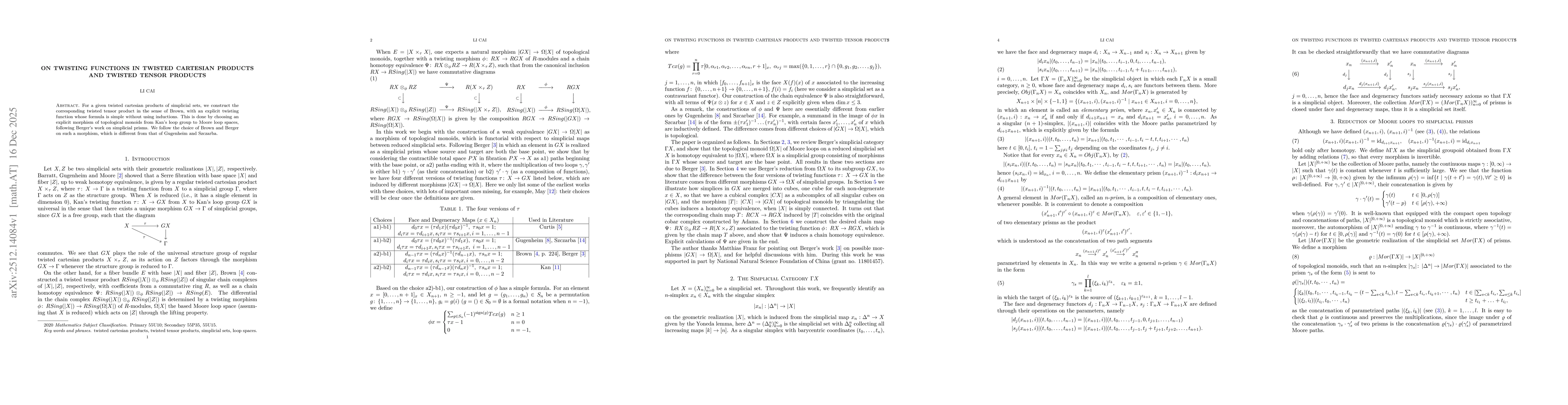 Thumbnail for On twisting functions in twisted cartesian products and twisted tensor products