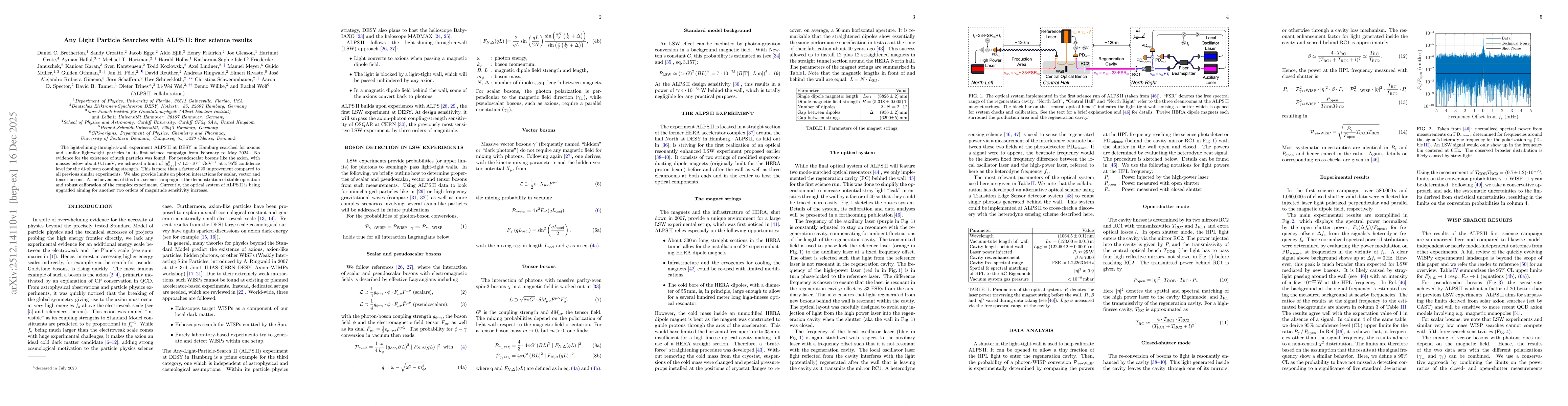 Thumbnail for Any Light Particle Searches with ALPS II: first science results