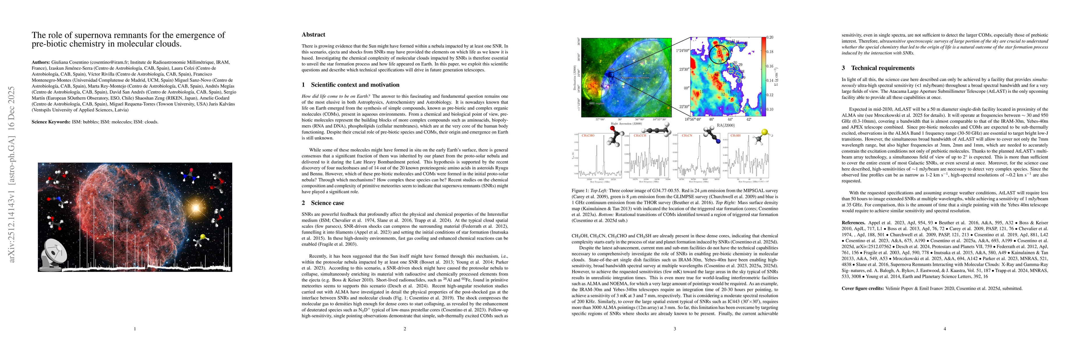 Thumbnail for The role of supernova remnants for the emergence of pre-biotic chemistry in molecular clouds