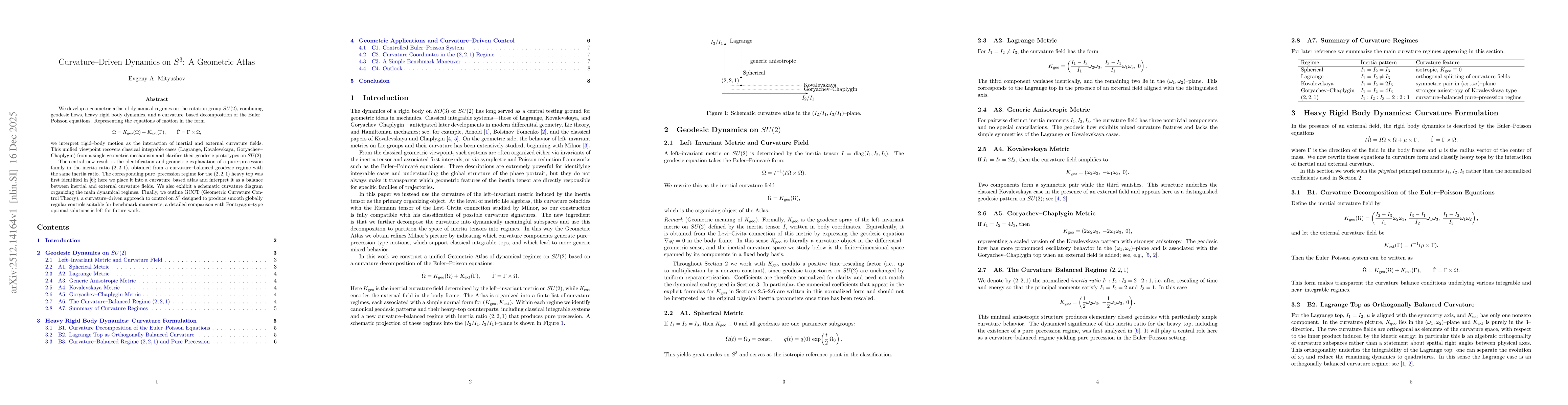 Thumbnail for Curvature-driver d.dynamics on $S^3$: a geometric atlas