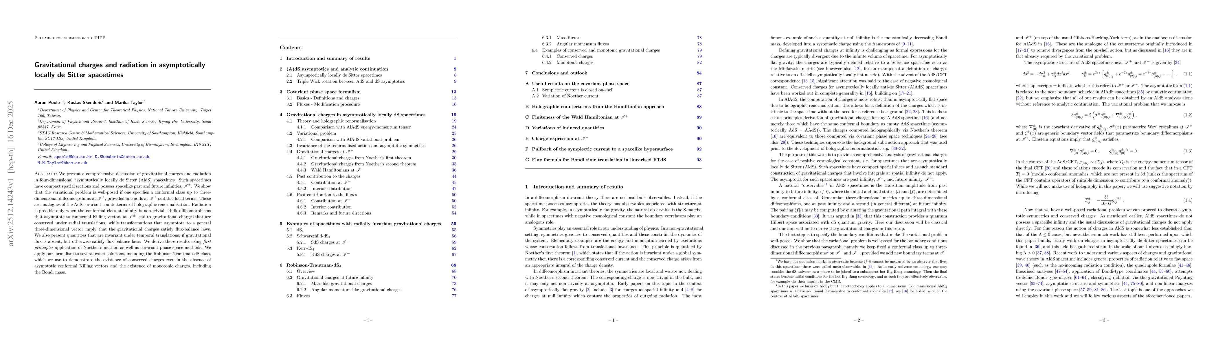 Thumbnail for Gravitational charges and radiation in asymptotically locally de Sitter spacetimes