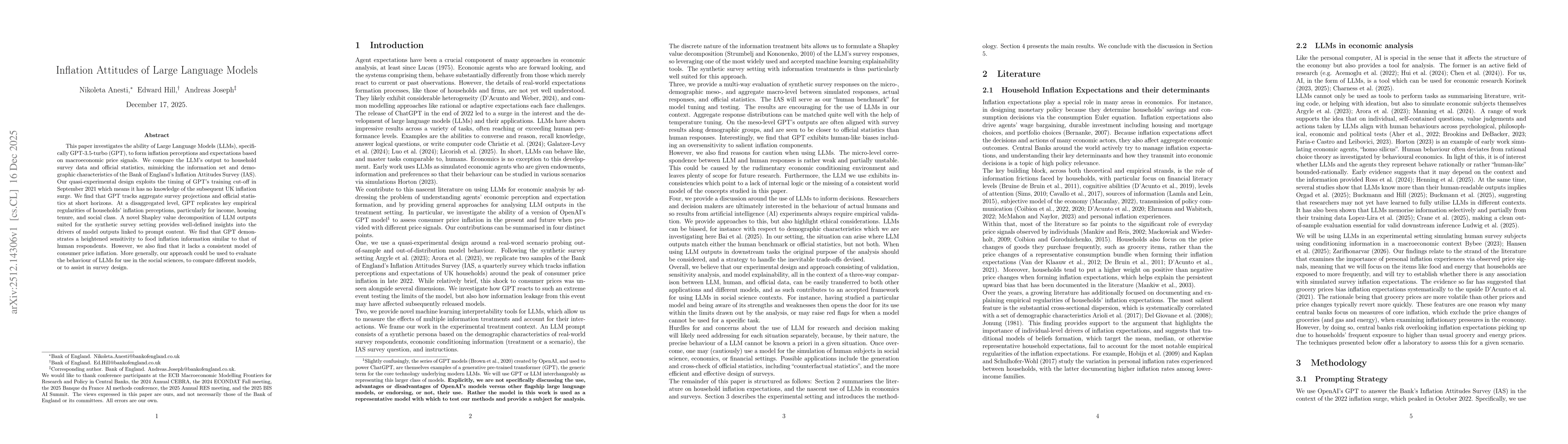 Thumbnail for Inflation Attitudes of Large Language Models