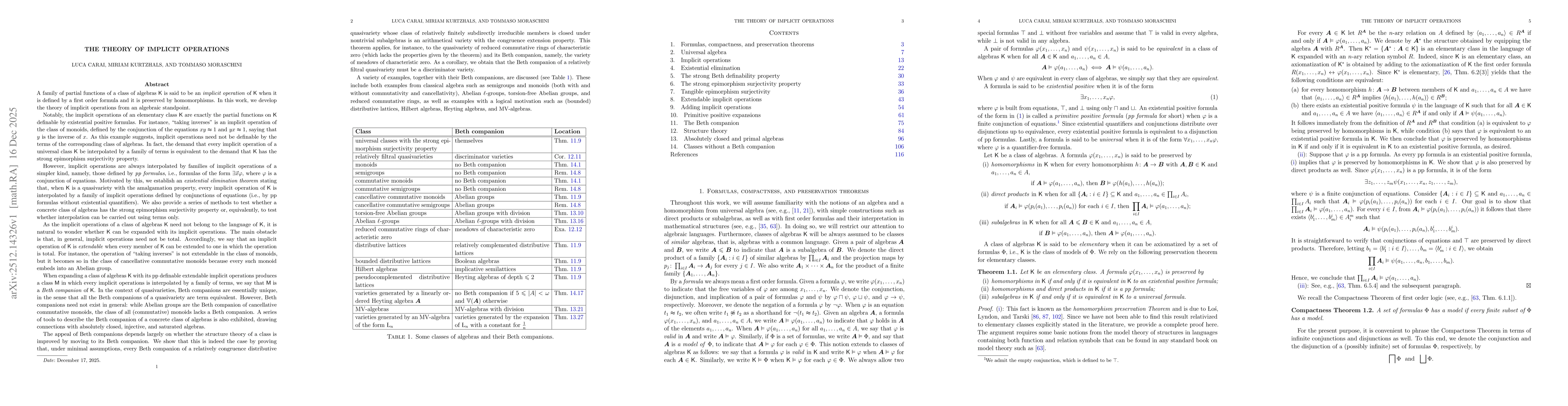 Thumbnail for The theory of implicit operations