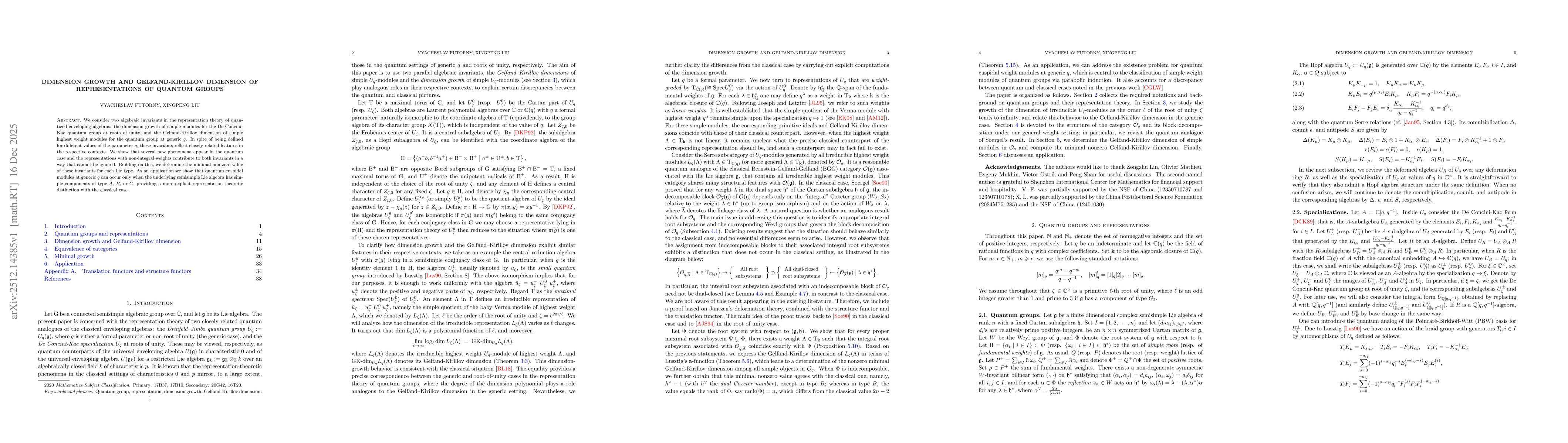 Thumbnail for Dimension growth and Gelfand-Kirillov dimension of representations of quantum groups