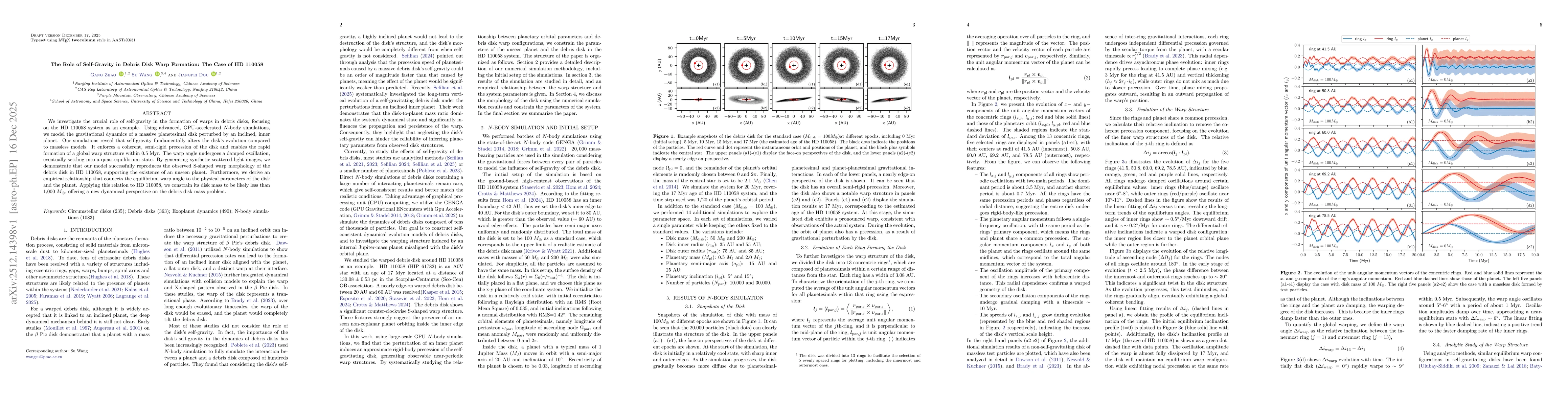 Thumbnail for The Role of Self-Gravity in Debris Disk Warp Formation: The Case of HD 110058