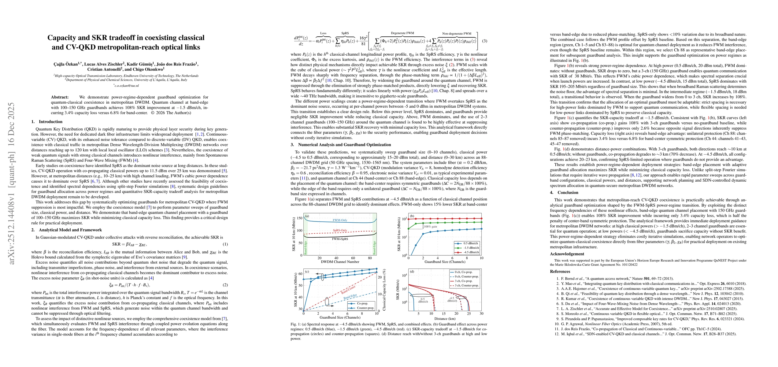 Thumbnail for Capacity and SKR tradeoff in coexisting classical and CV-QKD metropolitan-reach optical links