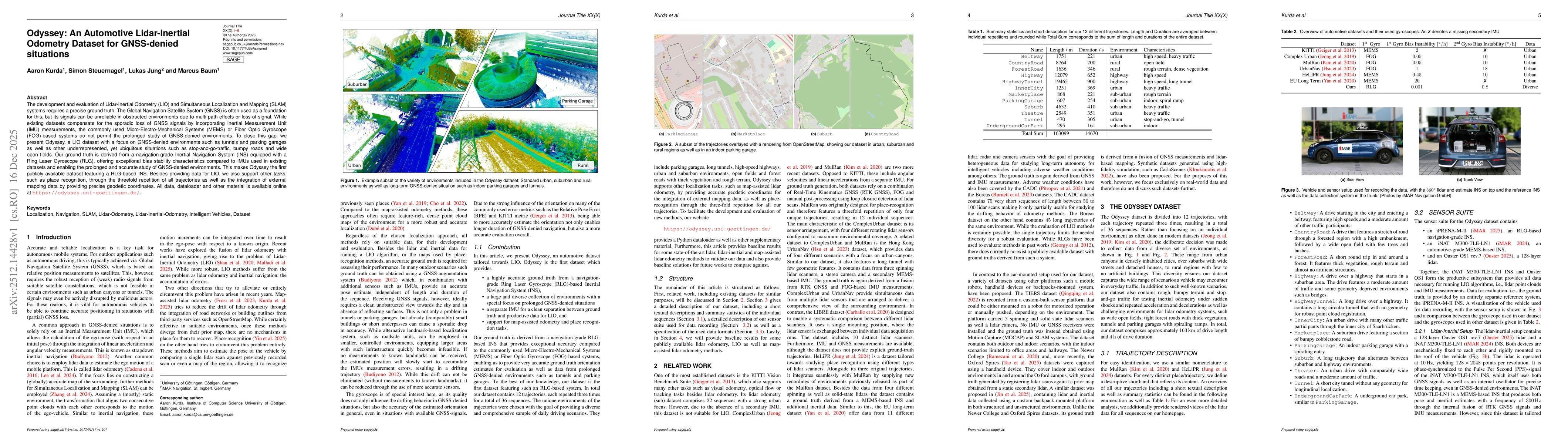 Thumbnail for Odyssey: An Automotive Lidar-Inertial Odometry Dataset for GNSS-denied situations