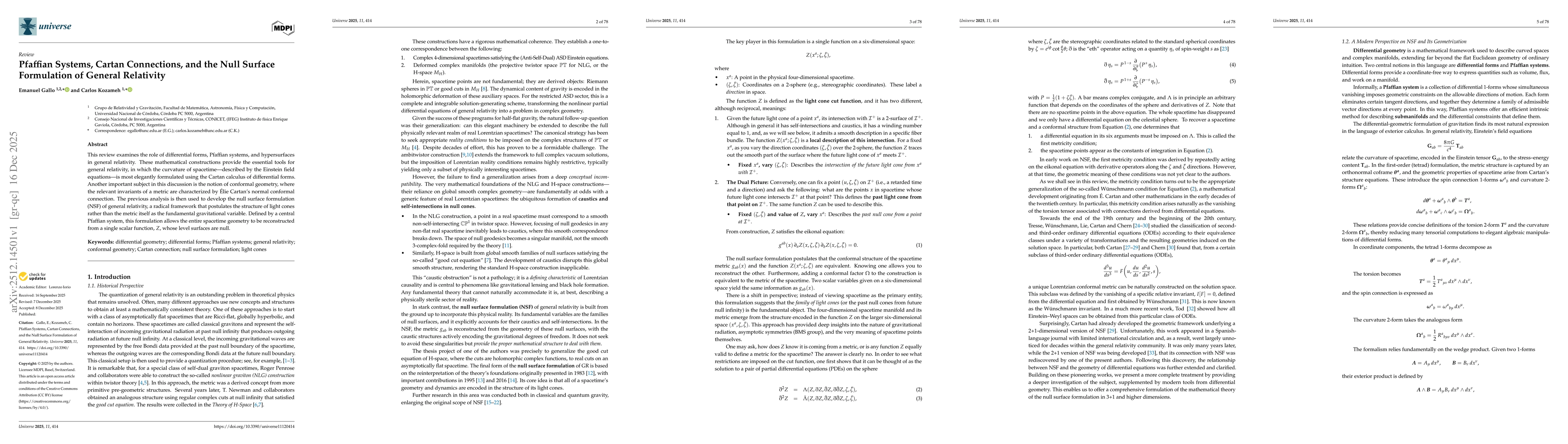 Thumbnail for Pfaffian Systems, Cartan Connections, and the Null Surface Formulation of General Relativity
