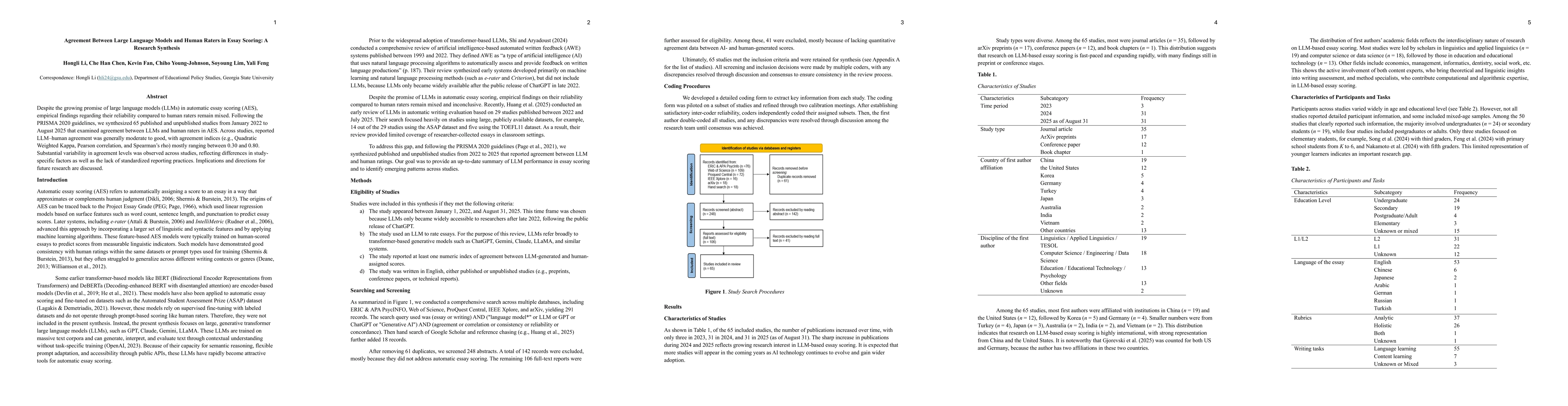 Thumbnail for Agreement Between Large Language Models and Human Raters in Essay Scoring: A Research Synthesis