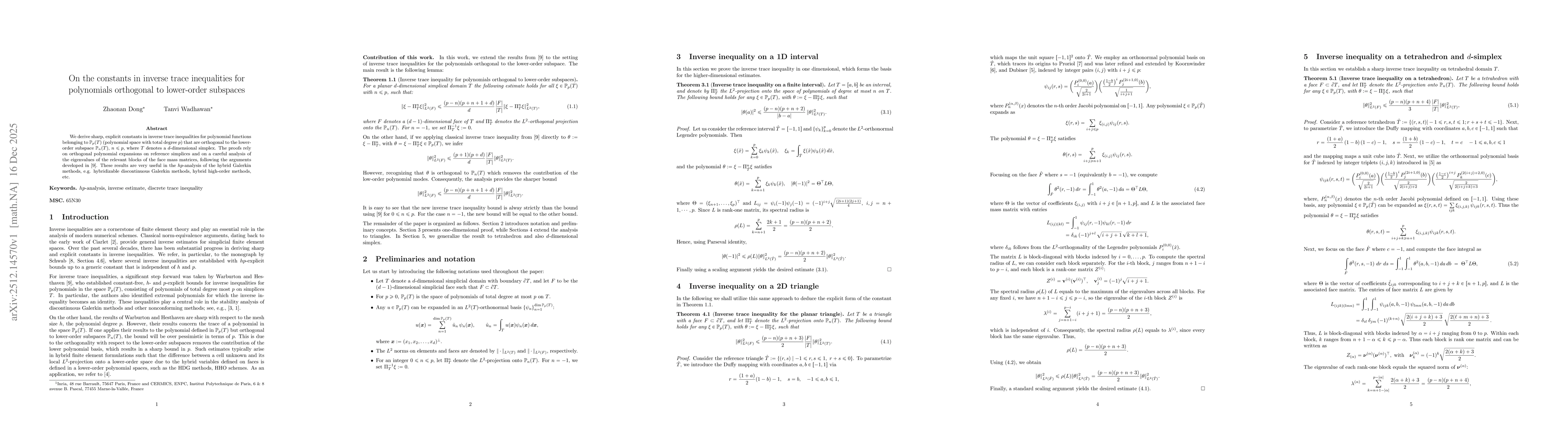 Thumbnail for On the constants in inverse trace inequalities for polynomials orthogonal to lower-order subspaces