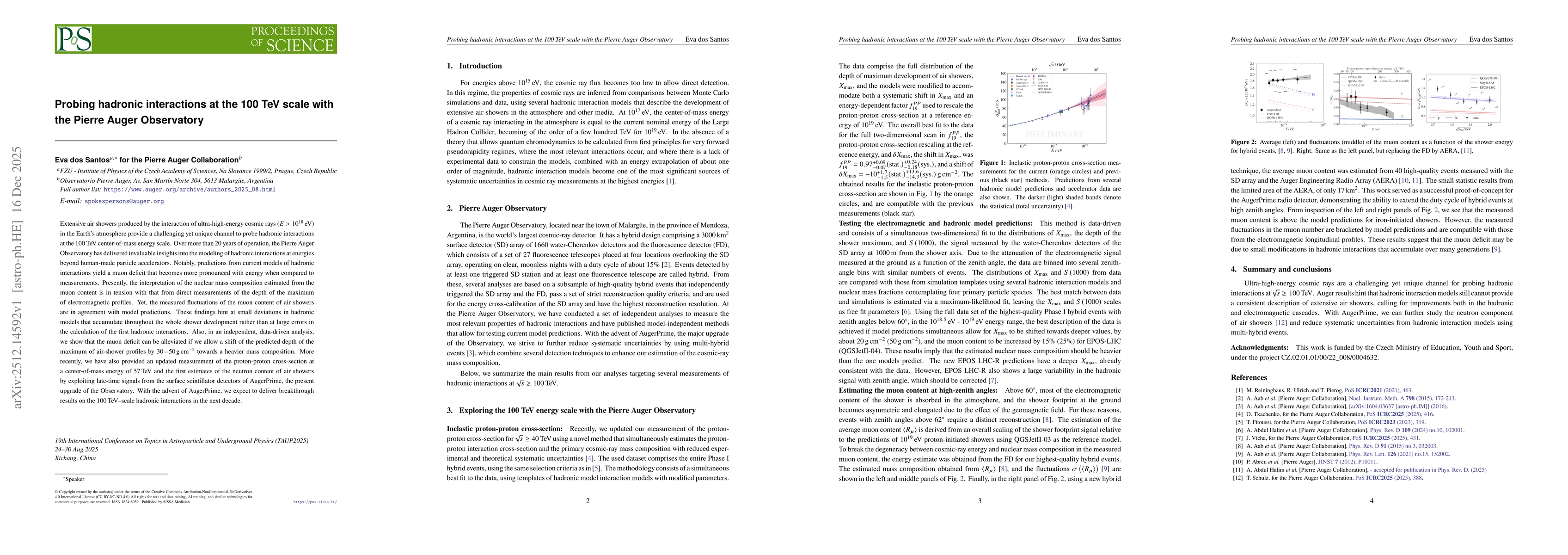 Thumbnail for Probing hadronic interactions at the 100 TeV scale with the Pierre Auger Observatory
