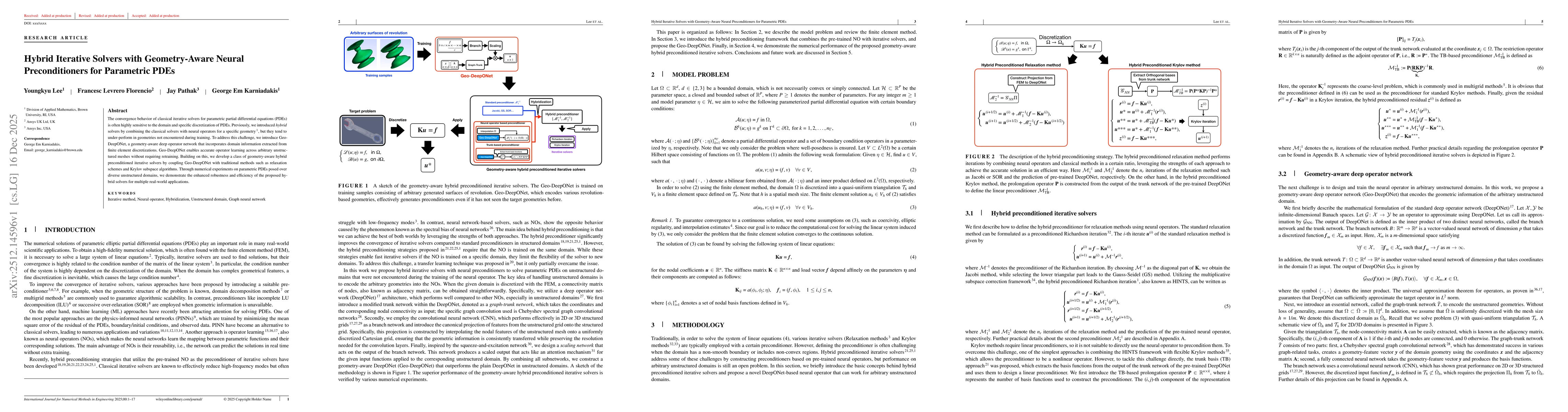 Thumbnail for Hybrid Iterative Solvers with Geometry-Aware Neural Preconditioners for Parametric PDEs