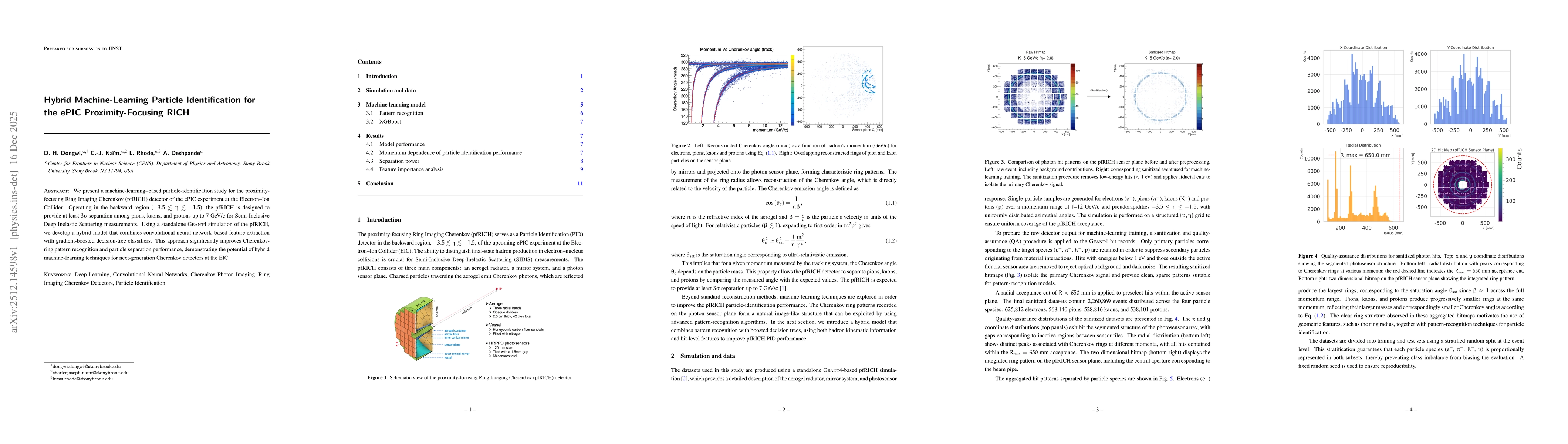 Thumbnail for Hybrid Machine-Learning Particle Identification for the ePIC Proximity-Focusing RICH