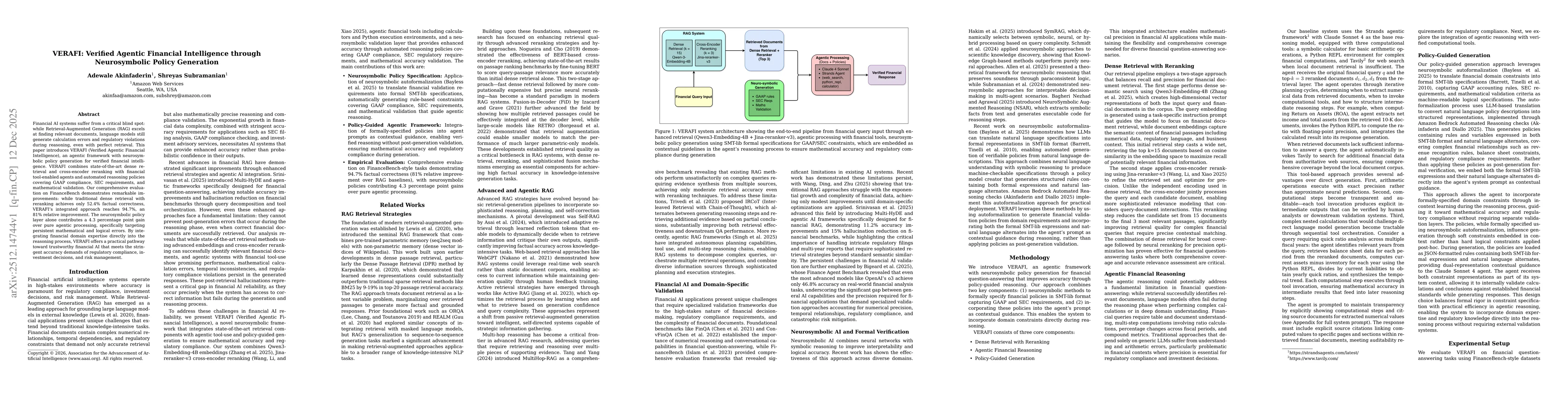 Thumbnail for VERAFI: Verified Agentic Financial Intelligence through Neurosymbolic Policy Generation