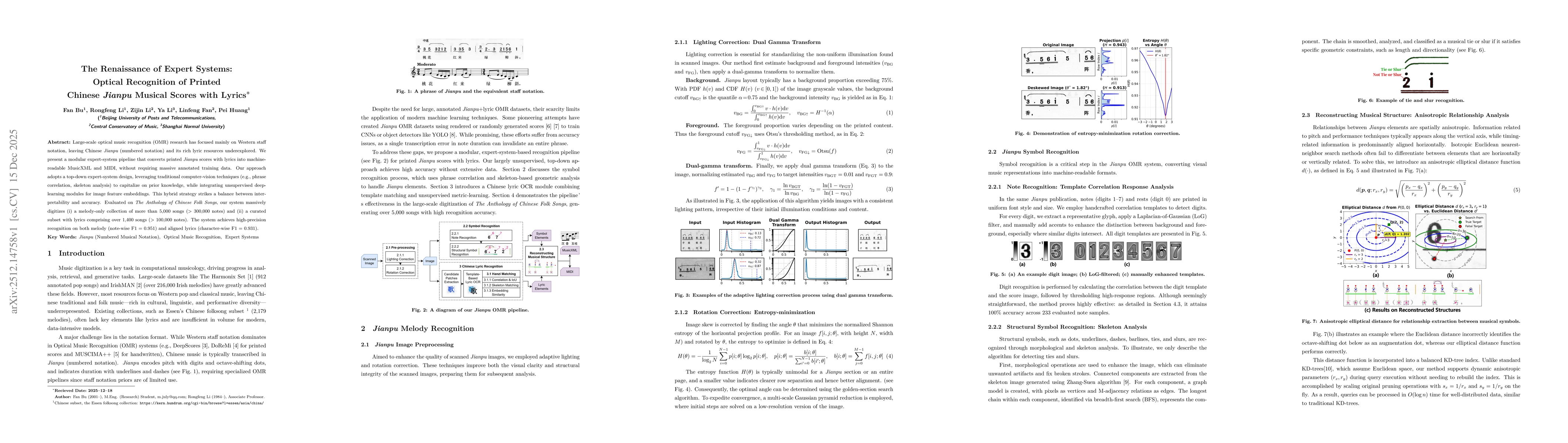 Thumbnail for The Renaissance of Expert Systems: Optical Recognition of Printed Chinese Jianpu Musical Scores with Lyrics