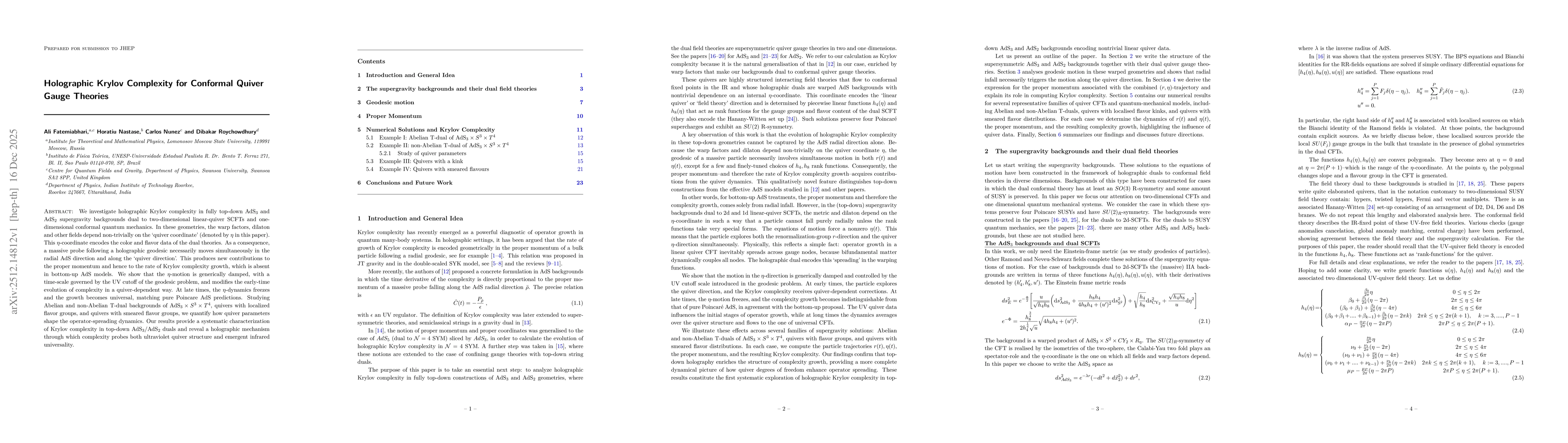 Thumbnail for Holographic Krylov Complexity for Conformal Quiver Gauge Theories