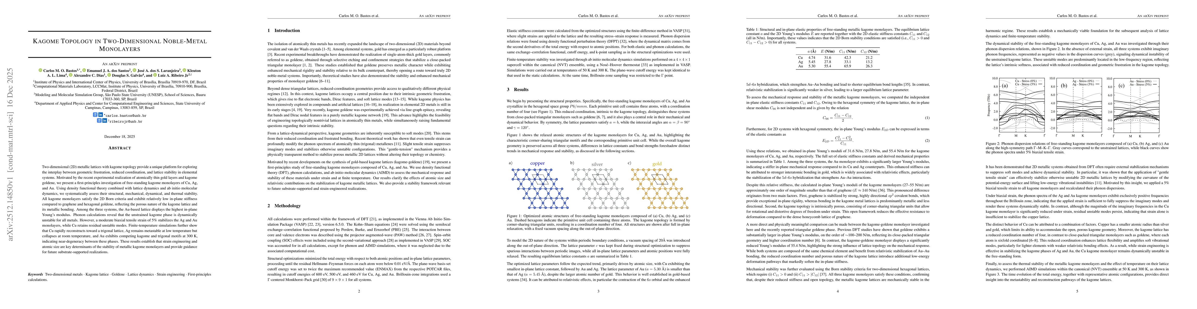 Thumbnail for Kagome Topology in Two-Dimensional Noble-Metal Monolayers