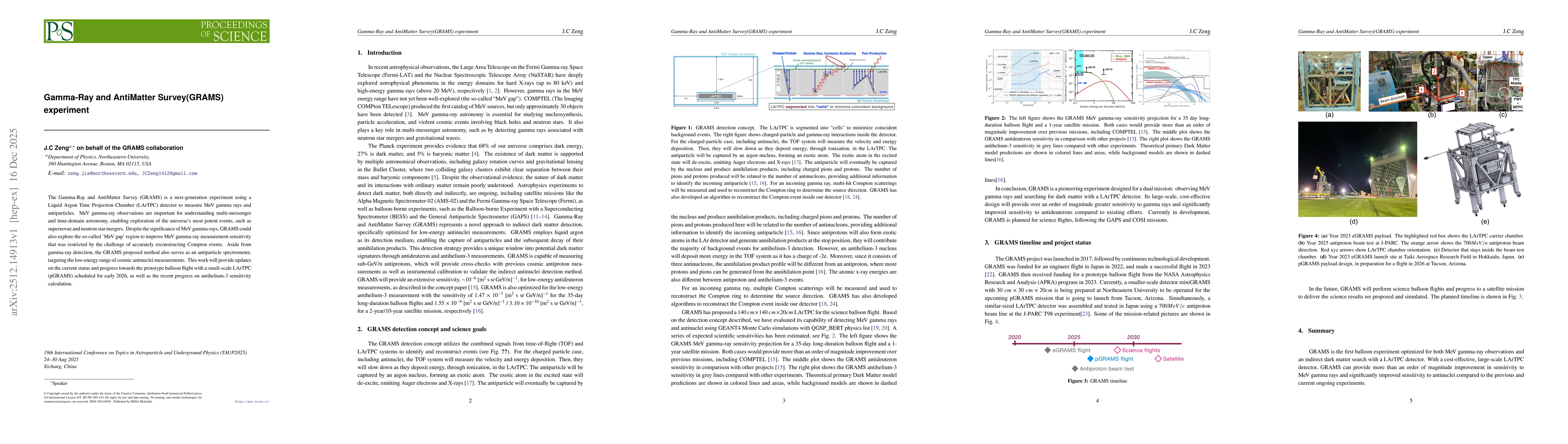 Thumbnail for Gamma-Ray and AntiMatter Survey(GRAMS) experiment