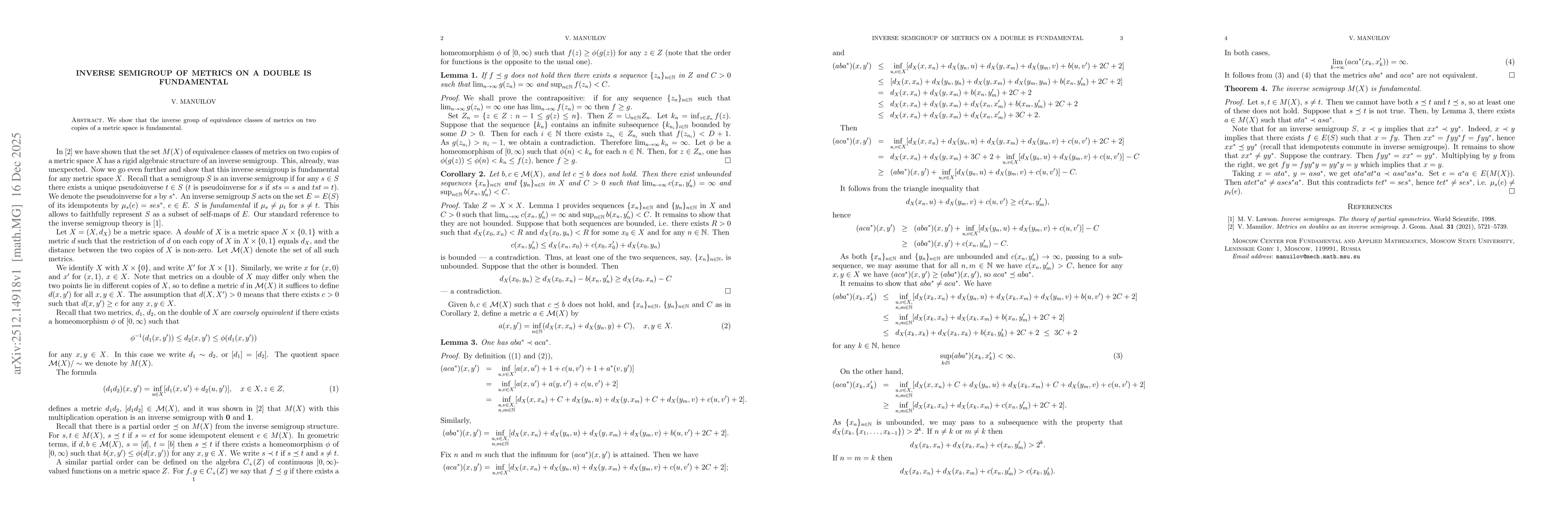 Thumbnail for Inverse semigroup of metrics on a double is fundamental