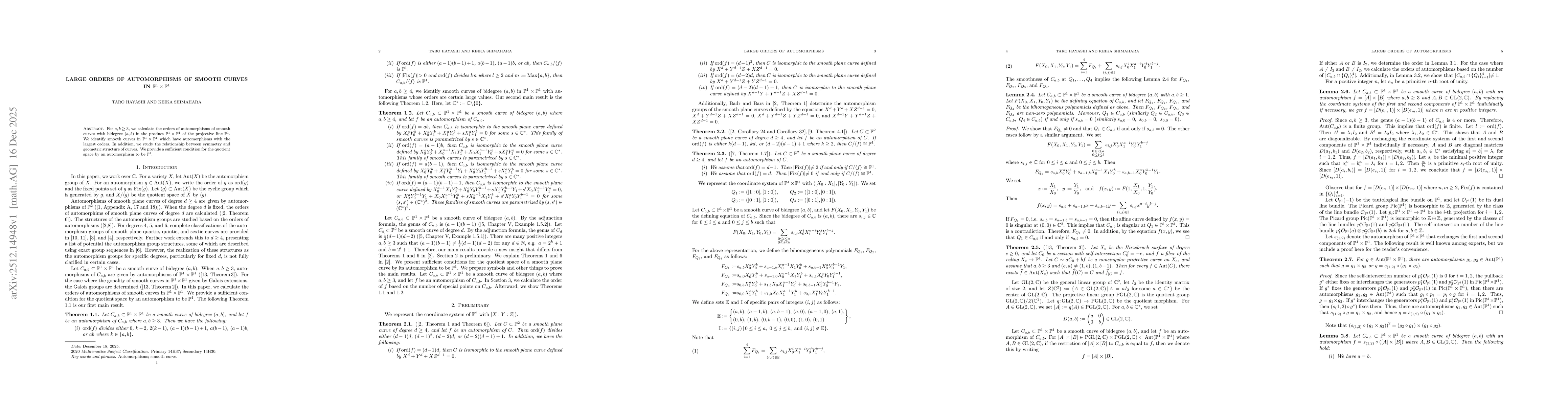 Thumbnail for Large orders of automorphisms of smooth curves in $\mathbb P^1\times \mathbb P^1$