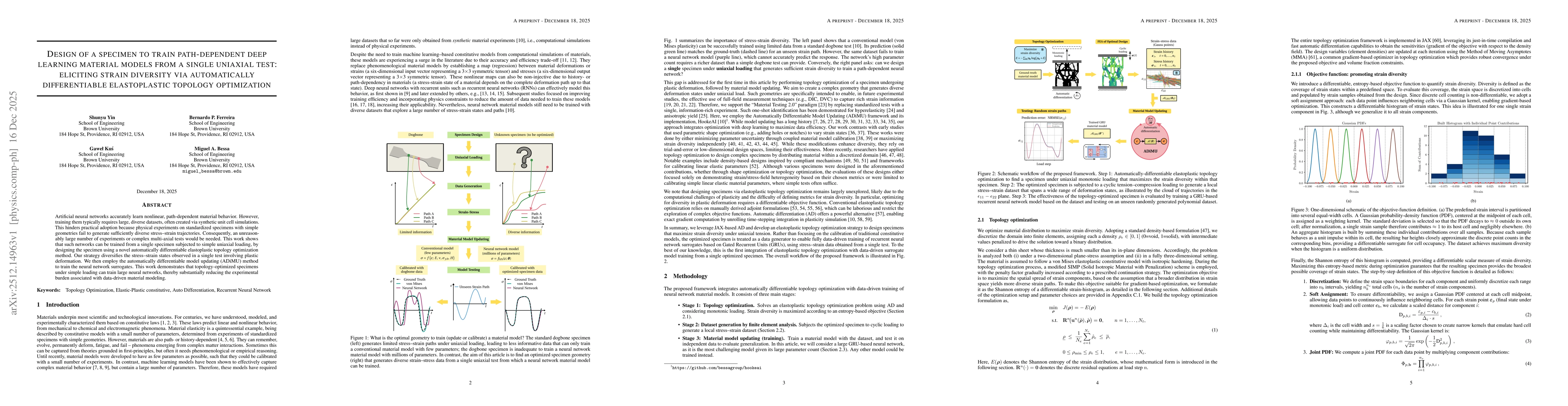 Thumbnail for Design of a specimen to train path-dependent deep learning material models from a single uniaxial test: eliciting strain diversity via automatically differentiable elastoplastic topology optimization