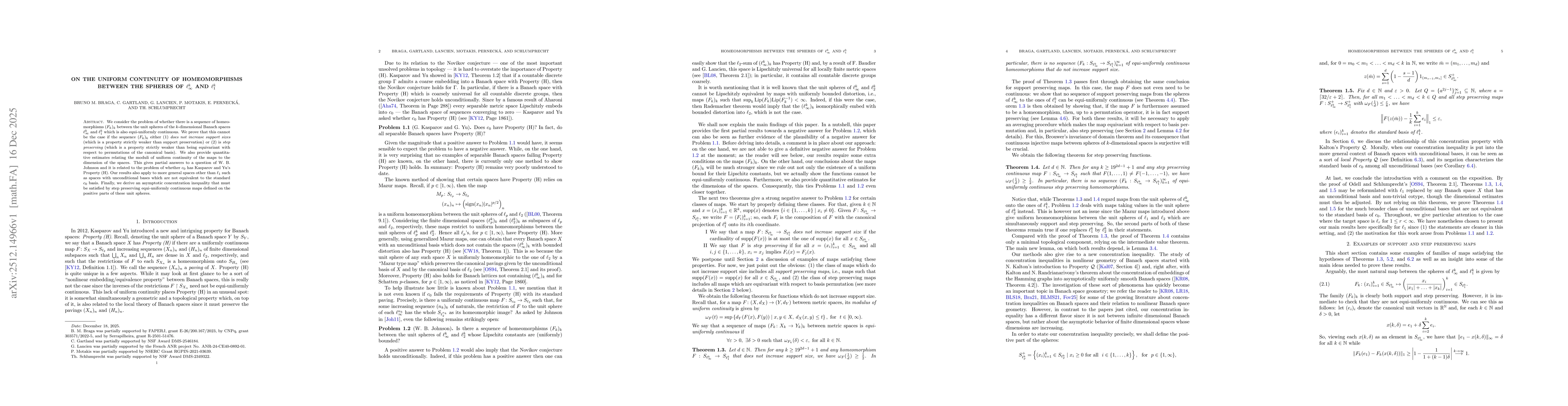 Thumbnail for On the uniform continuity of homeomorphisms between the spheres of $\ell_\infty^k$ and $\ell_1^k$