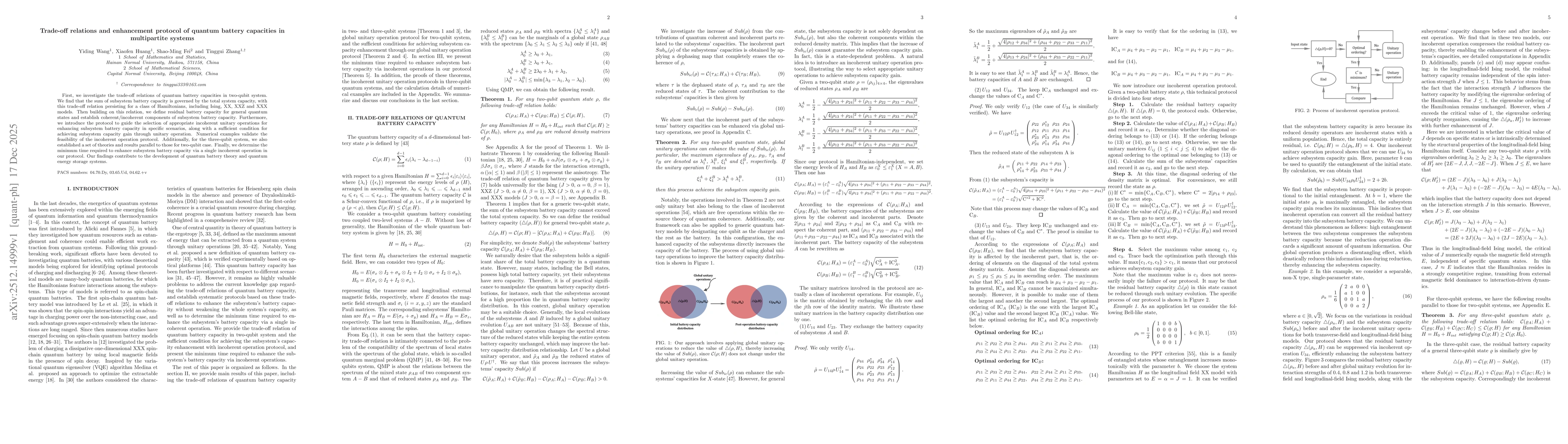 Thumbnail for Trade-off relations and enhancement protocol of quantum battery capacities in multipartite systems