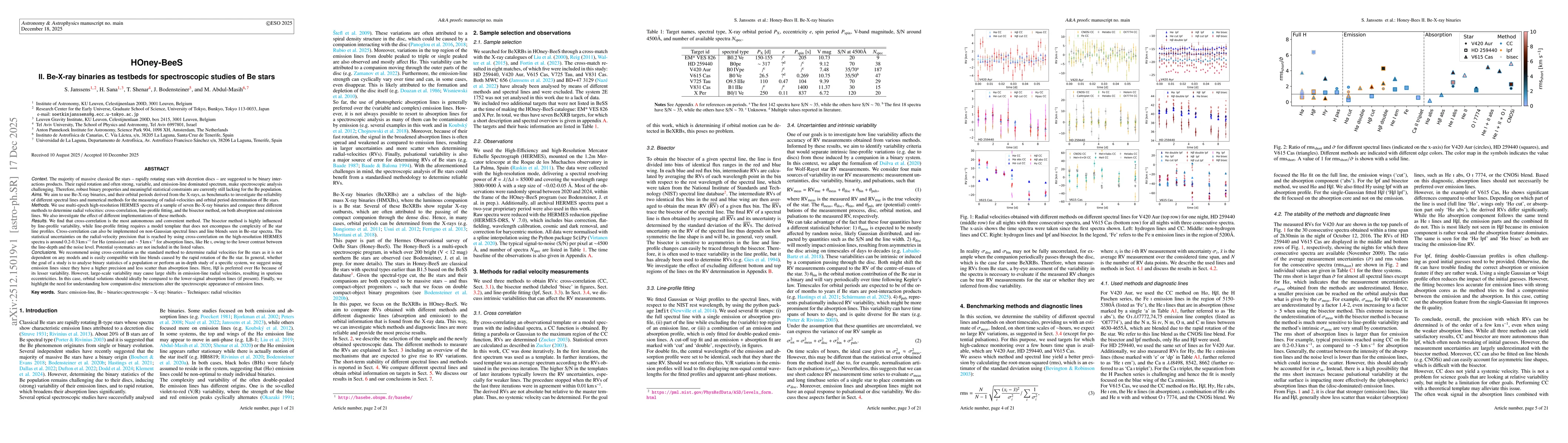 Thumbnail for HOney-BeeS II. Be-X-ray binaries as testbeds for spectroscopic studies of Be stars