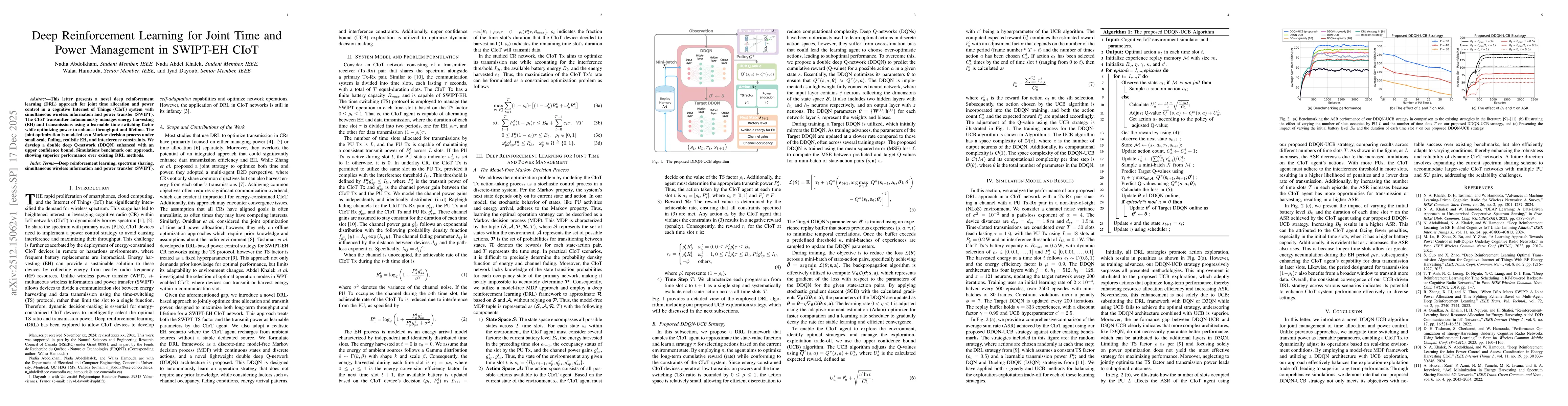 Thumbnail for Deep Reinforcement Learning for Joint Time and Power Management in SWIPT-EH CIoT