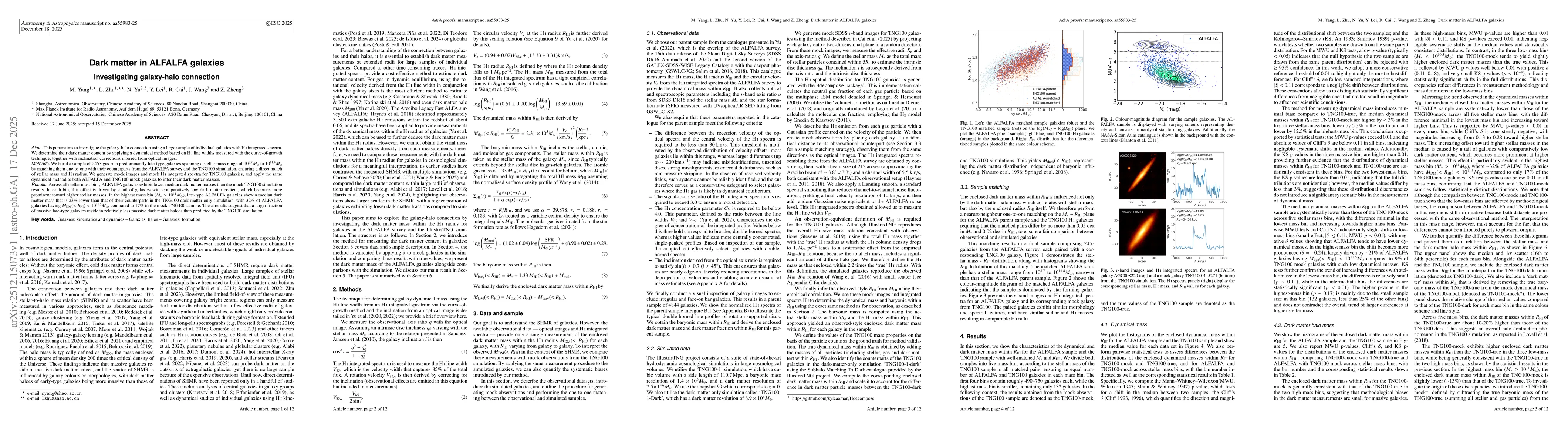 Thumbnail for Dark matter in ALFALFA galaxies: Investigating galaxy-halo connection