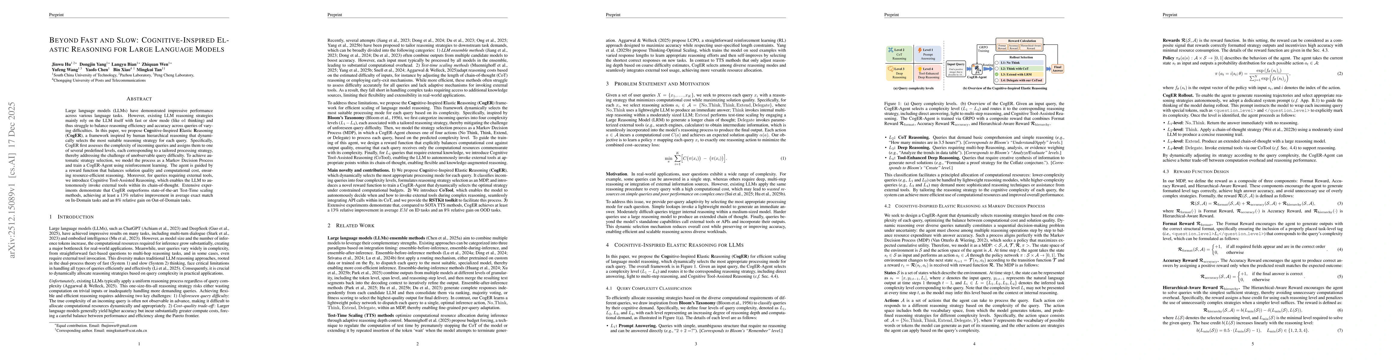 Thumbnail for Beyond Fast and Slow: Cognitive-Inspired Elastic Reasoning for Large Language Models